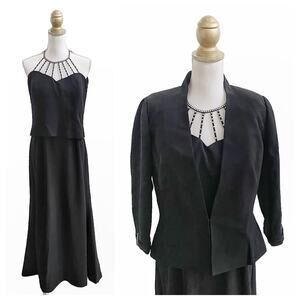 Daymor Couture Two-Piece Set - Jacket & Gown - Black - 8 / 10